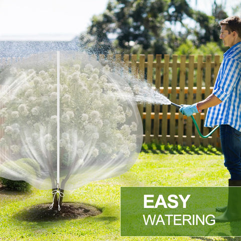 Mlhezy easy-install-fruit-netting enables quick drape-and-cover on plants.