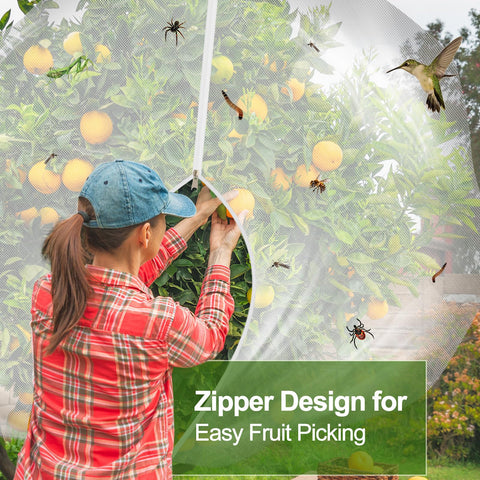 Mlhezy easy-installation netting draped over plants for quick coverage
