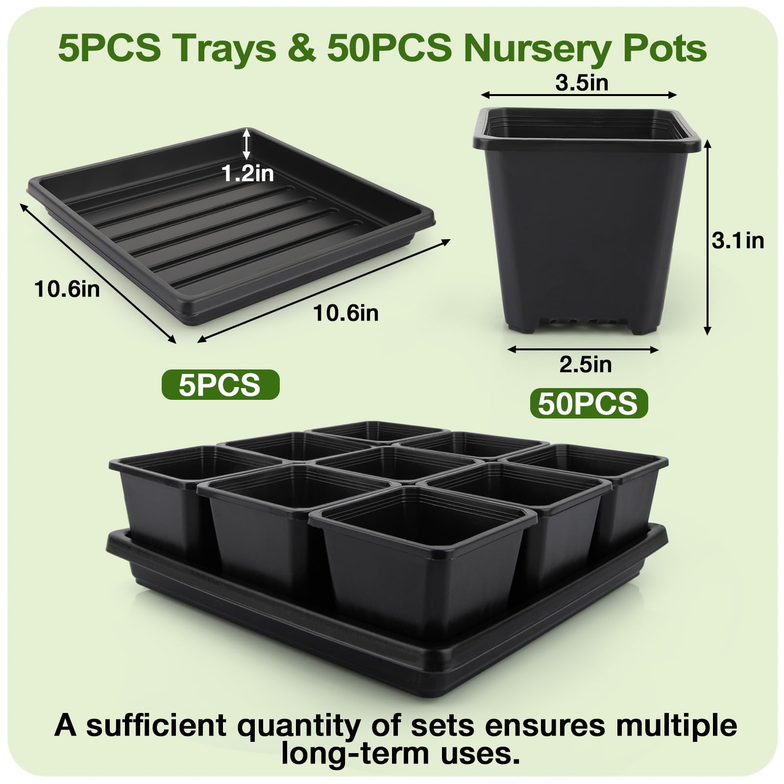Mlhezy five-pack seed starting trays designed for orderly seed germination