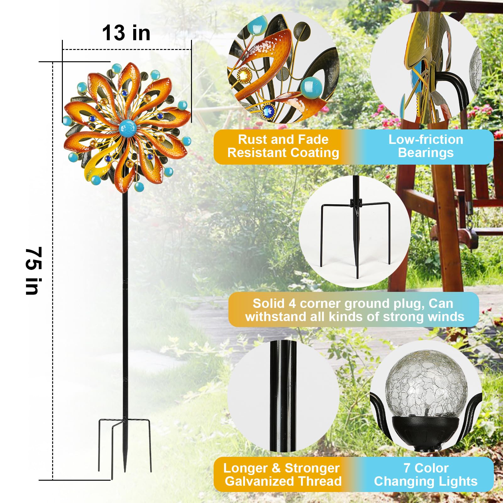 MLKNK wind spinner twist-lock assembly makes setup quick and tool-free