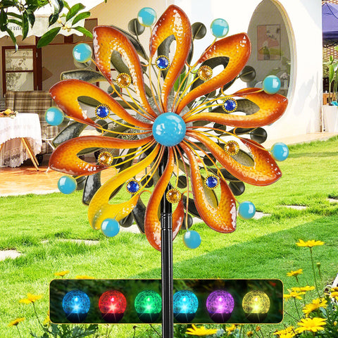 MLKNK wind spinner 75in gradient brown gracefully moves in the garden breeze