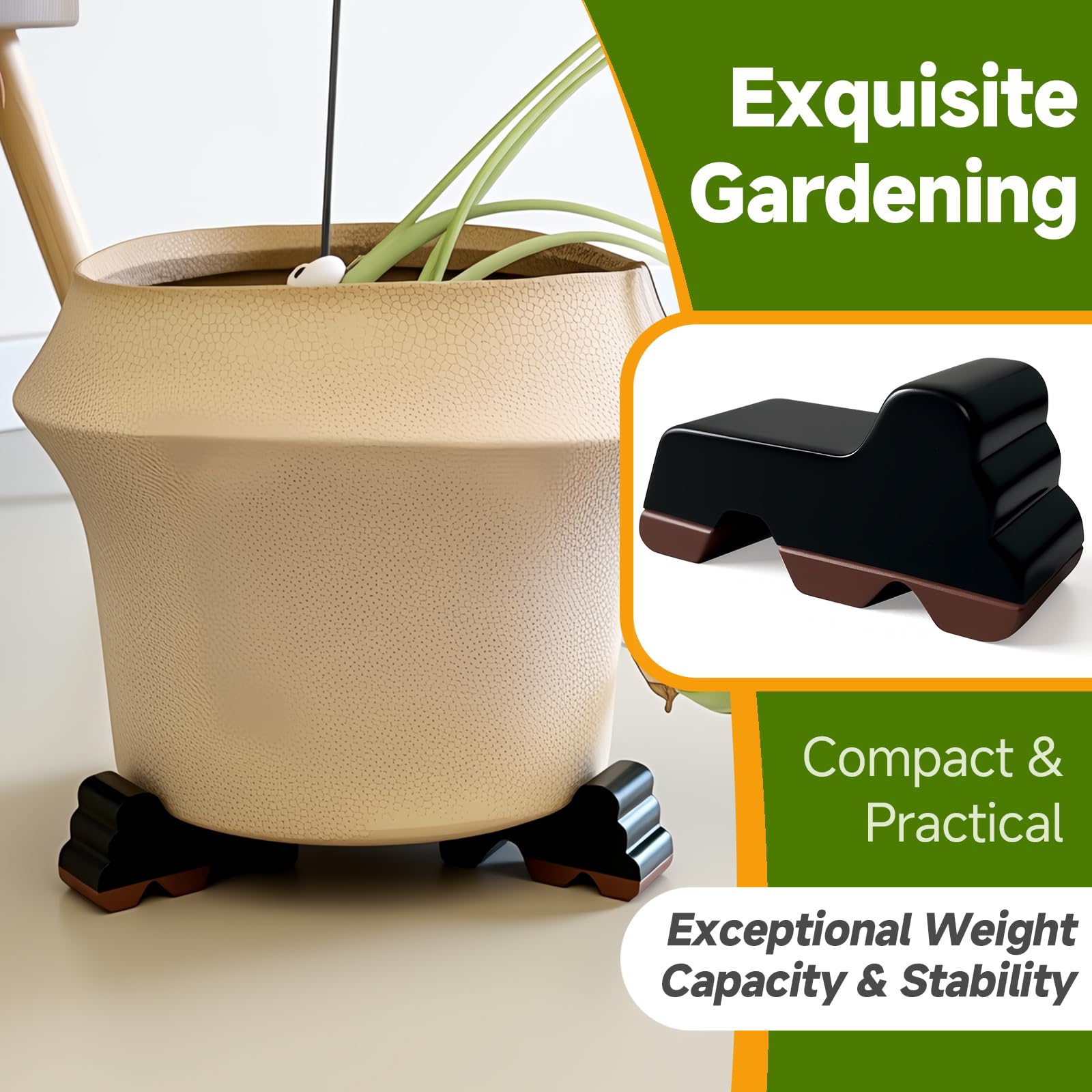 MMAIBAOLAI plant feet for large pots provide stable elevation and air flow.