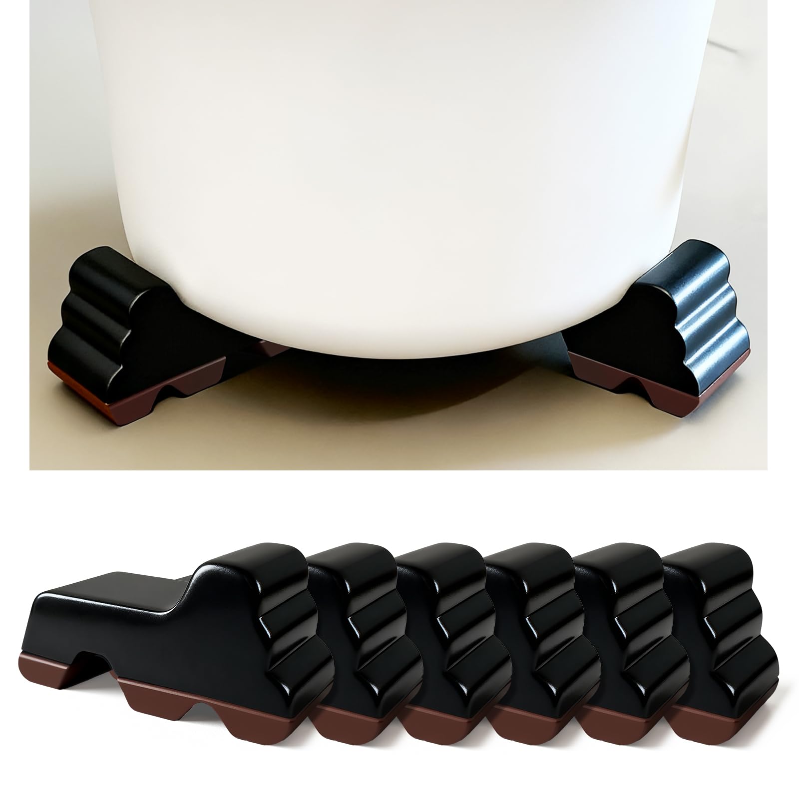 MMAIBAOLAI resin pot feet in black elevate outdoor pots and protect surfaces.