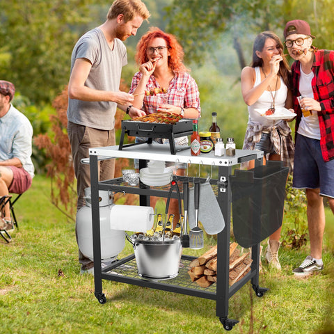 M METERXITY movable cart with 360° wheels and handles