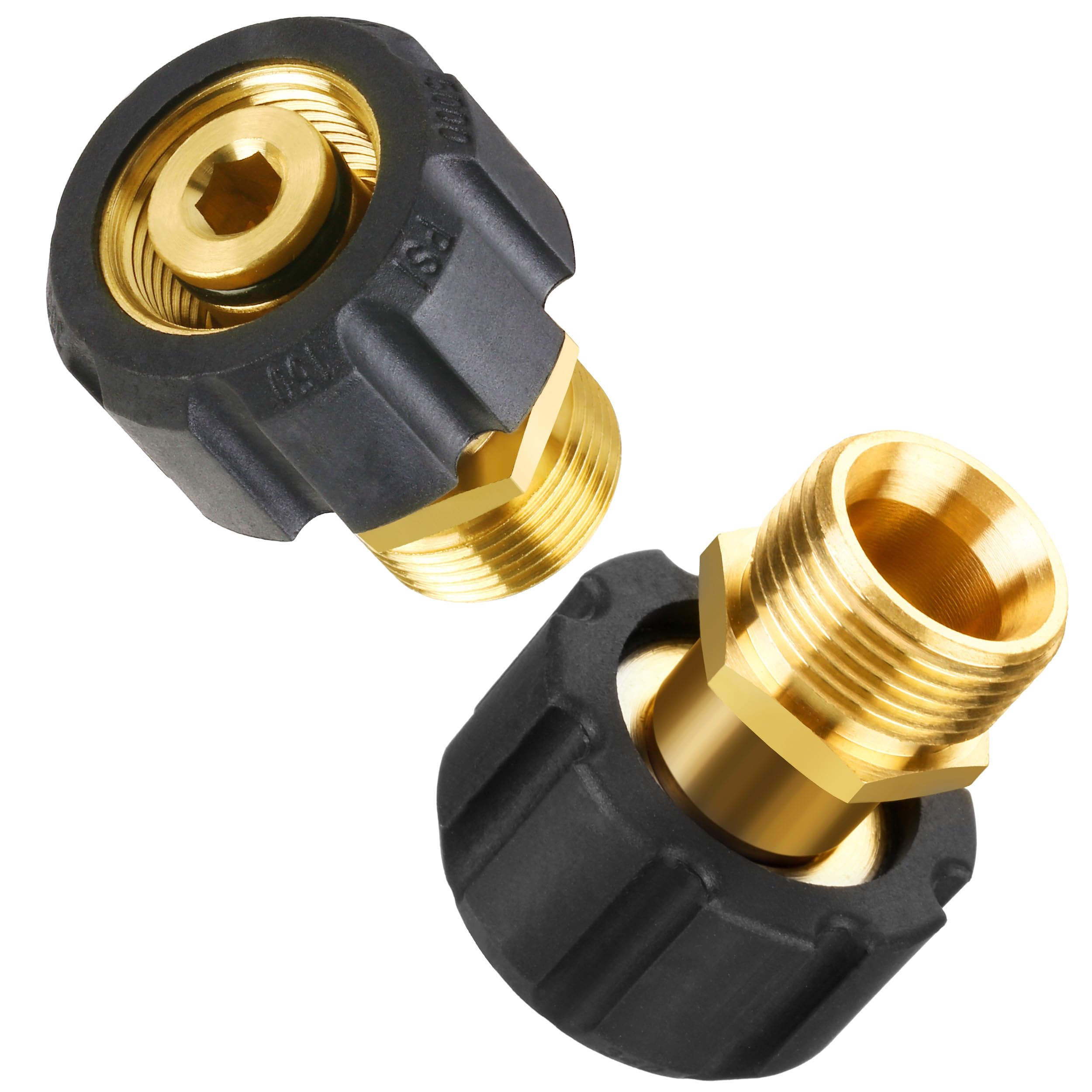 MMINGLE brass adapter close-up highlighting durable build for heavy-duty cleaning.