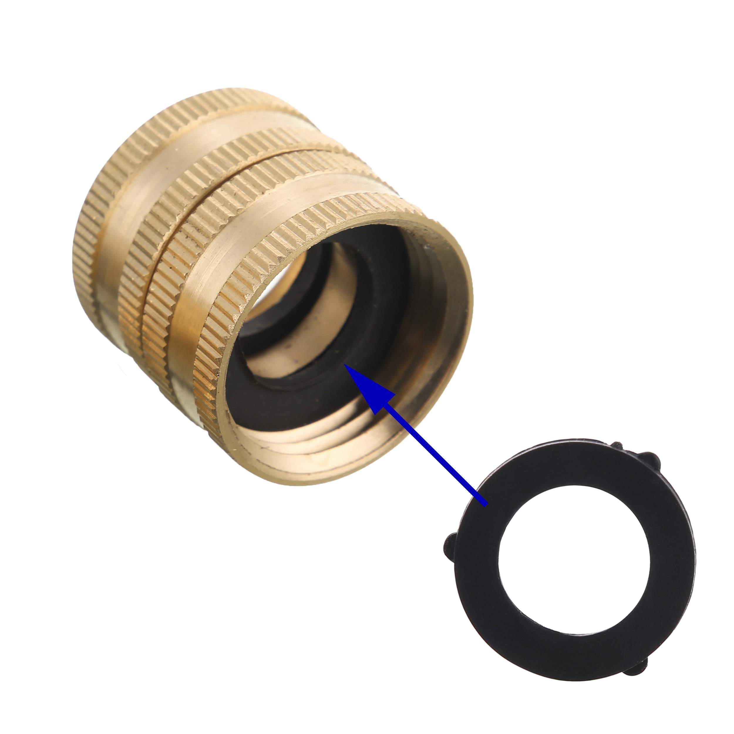 M MINGLE brass pipe double-male piece supports sturdy, leak-free hose extensions.