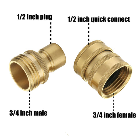MMINGLE brass quick-connect attached to hose illustrates easy, tool-free attachment.
