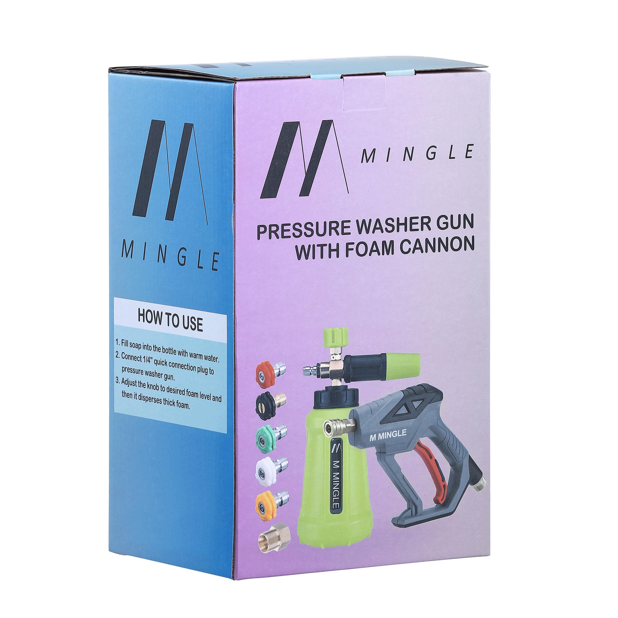 M MINGLE complete wash kit with components and tips.