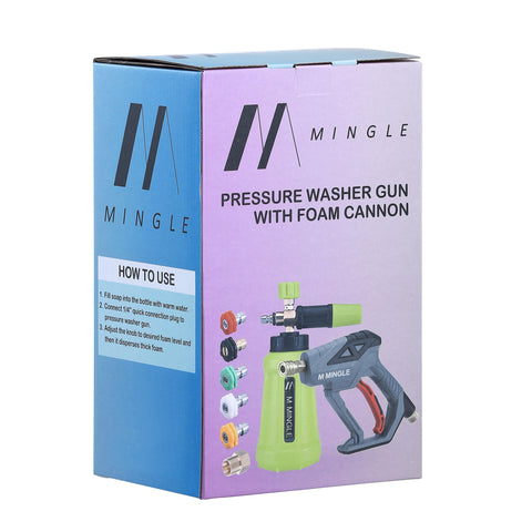 M MINGLE complete wash kit with components and tips.