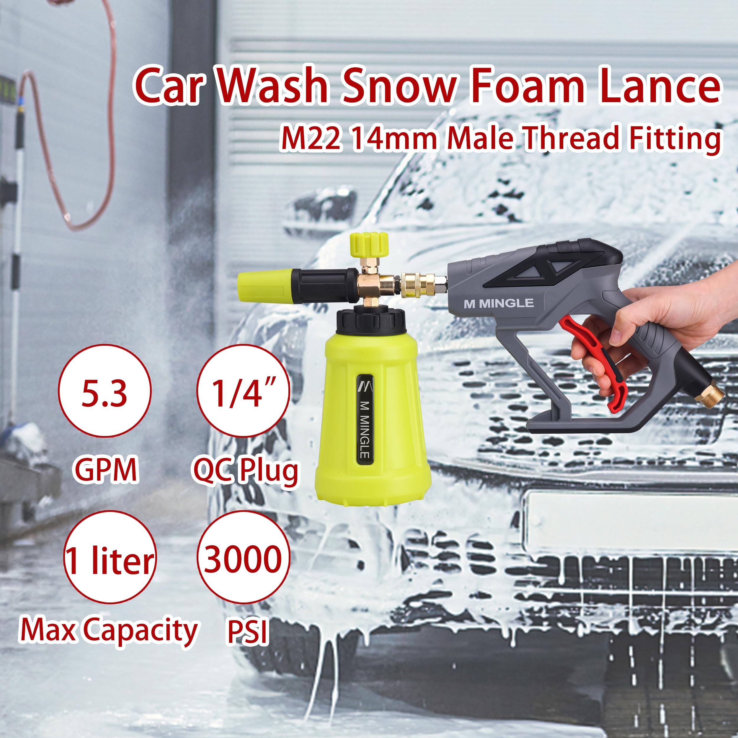 M MINGLE five nozzle tips with varying spray angles.