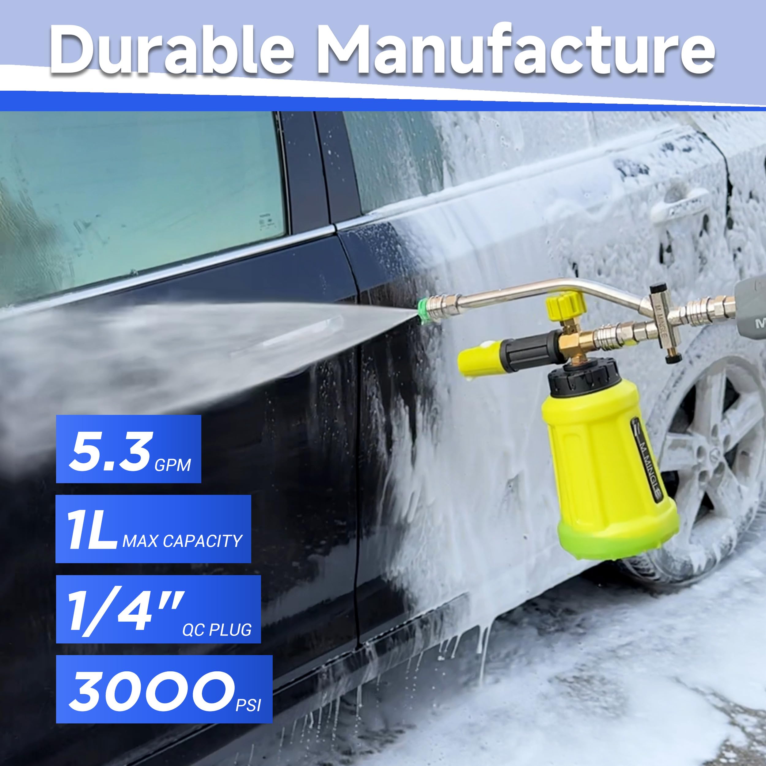 M MINGLE five nozzle tips provide versatile spray options.
