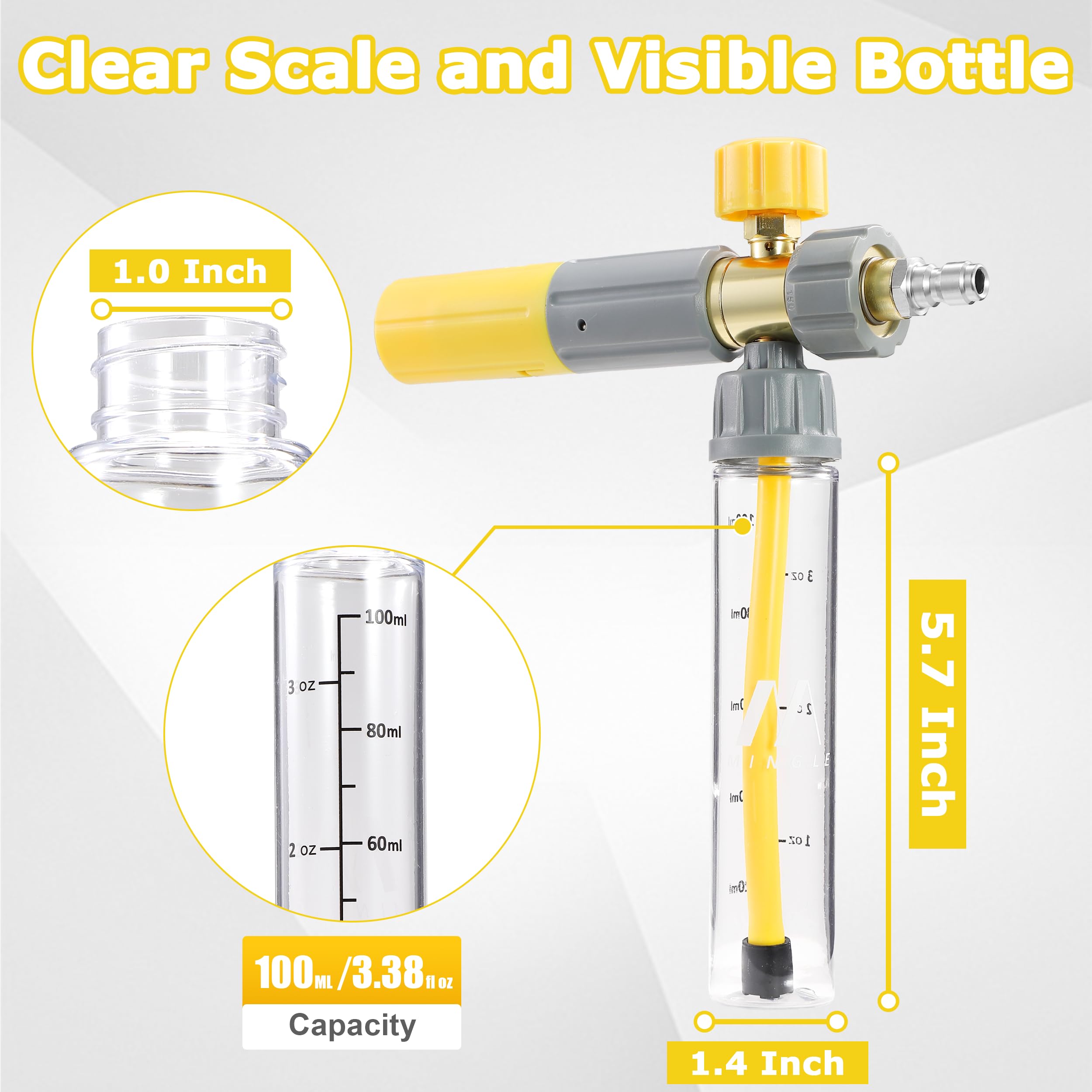 M MINGLE five-nozzle tip set enables versatile spray angles.