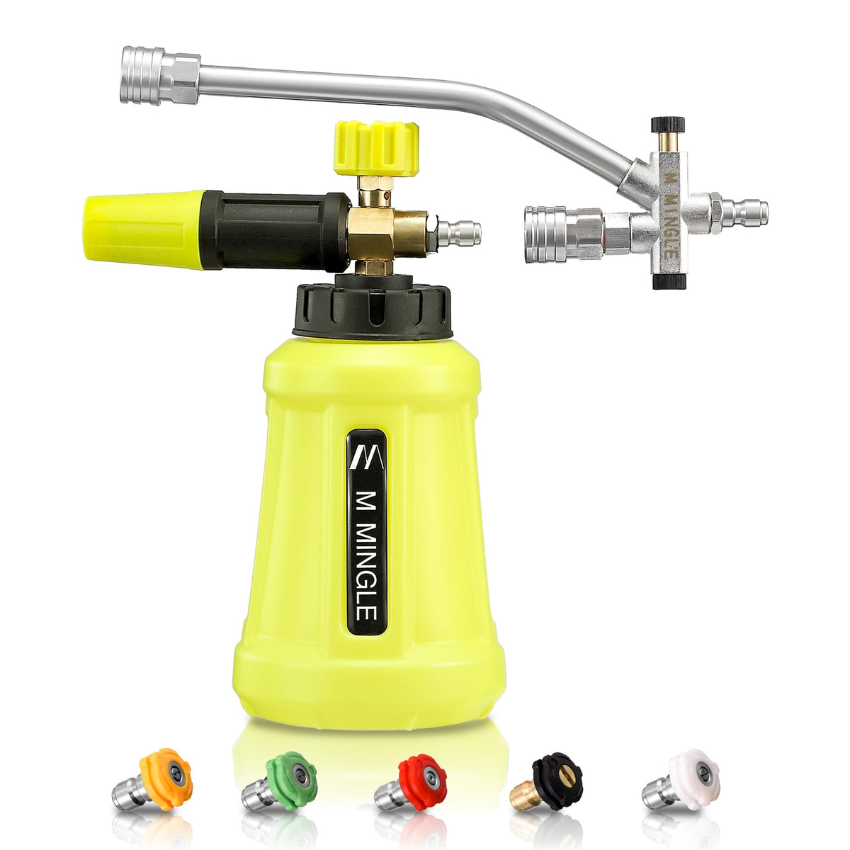M MINGLE foam cannon kit for pressure washers delivers thick, even foam.