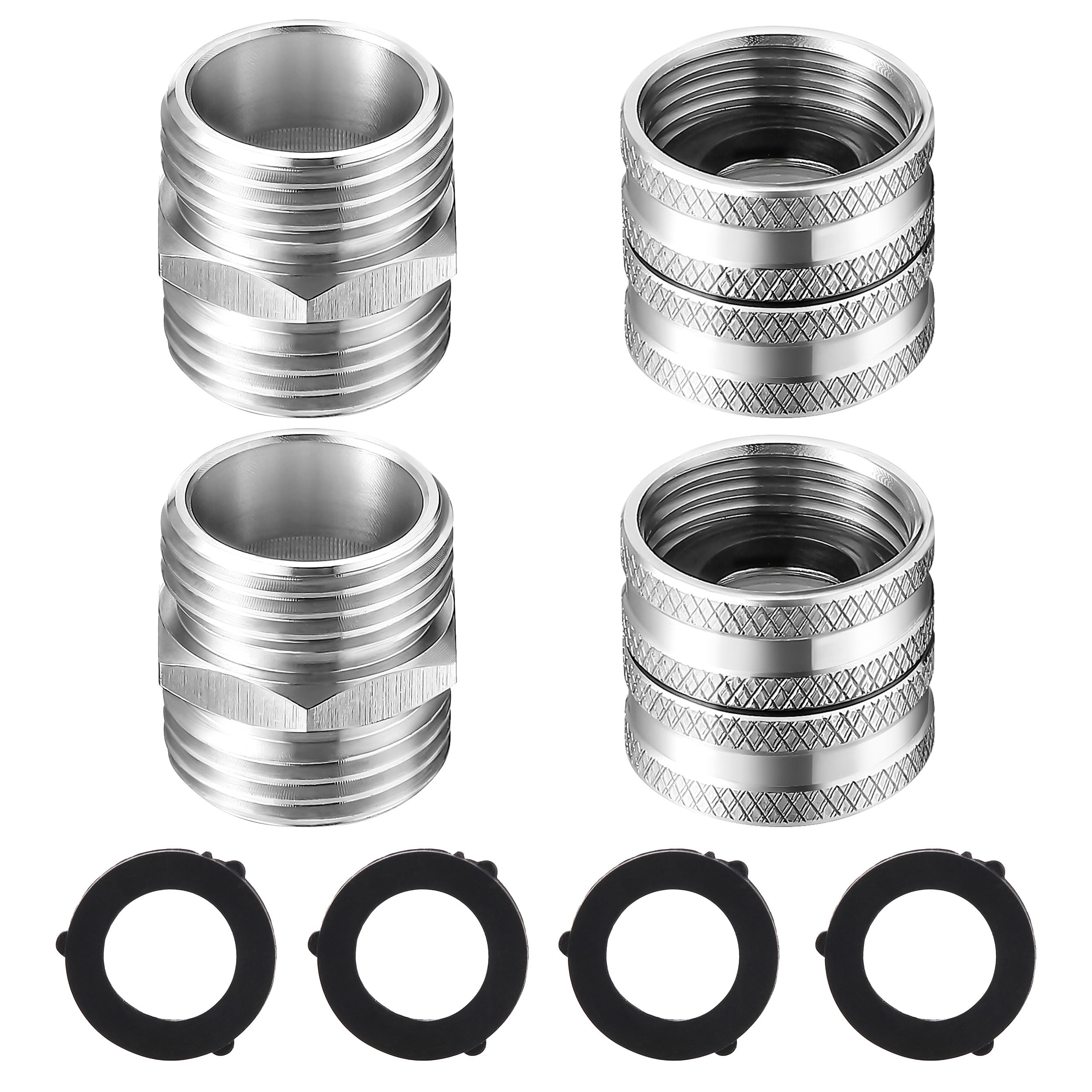 M MINGLE garden hose adapter with double-male ends for quick, secure connections.