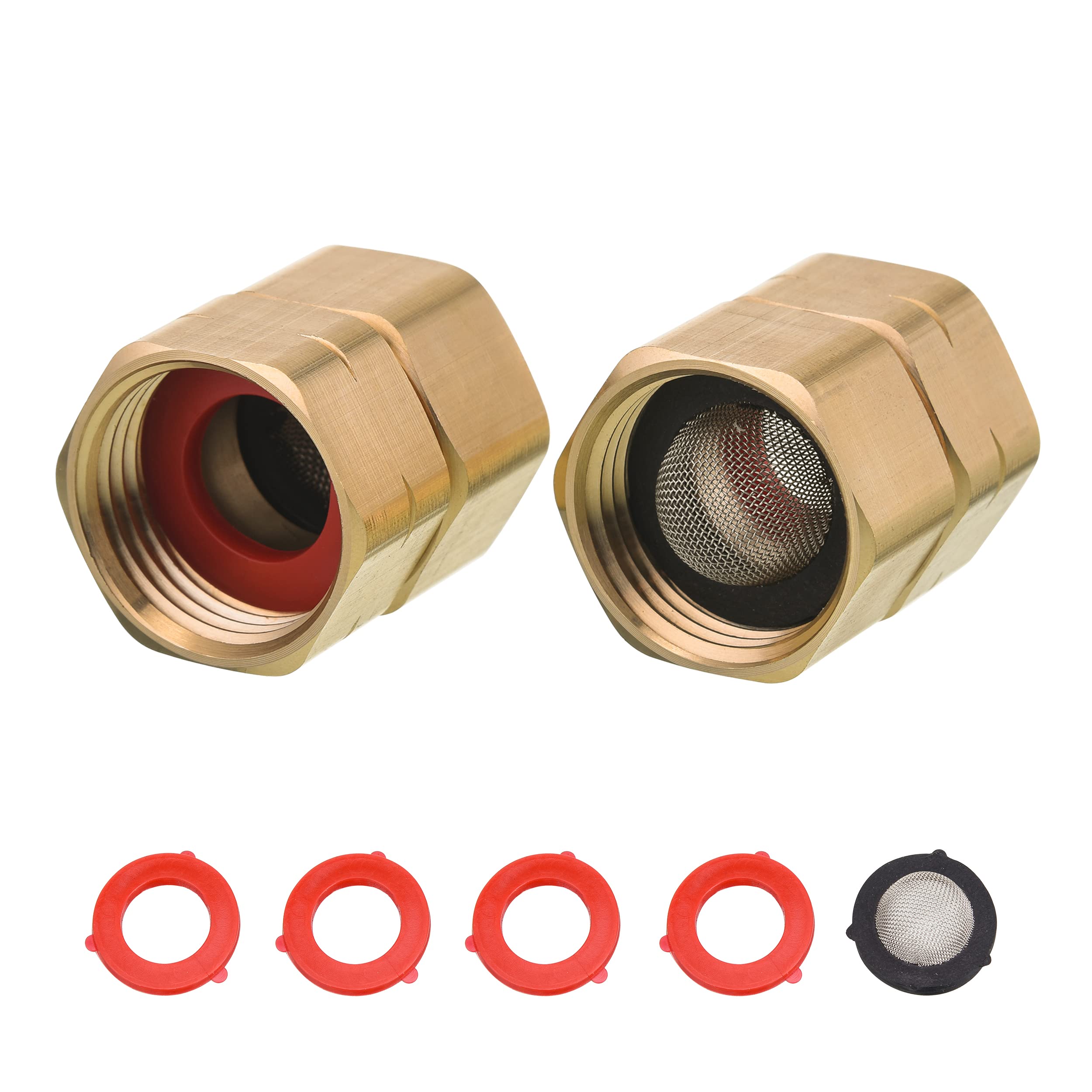 M MINGLE garden hose adapter front brass view for durable outdoor watering