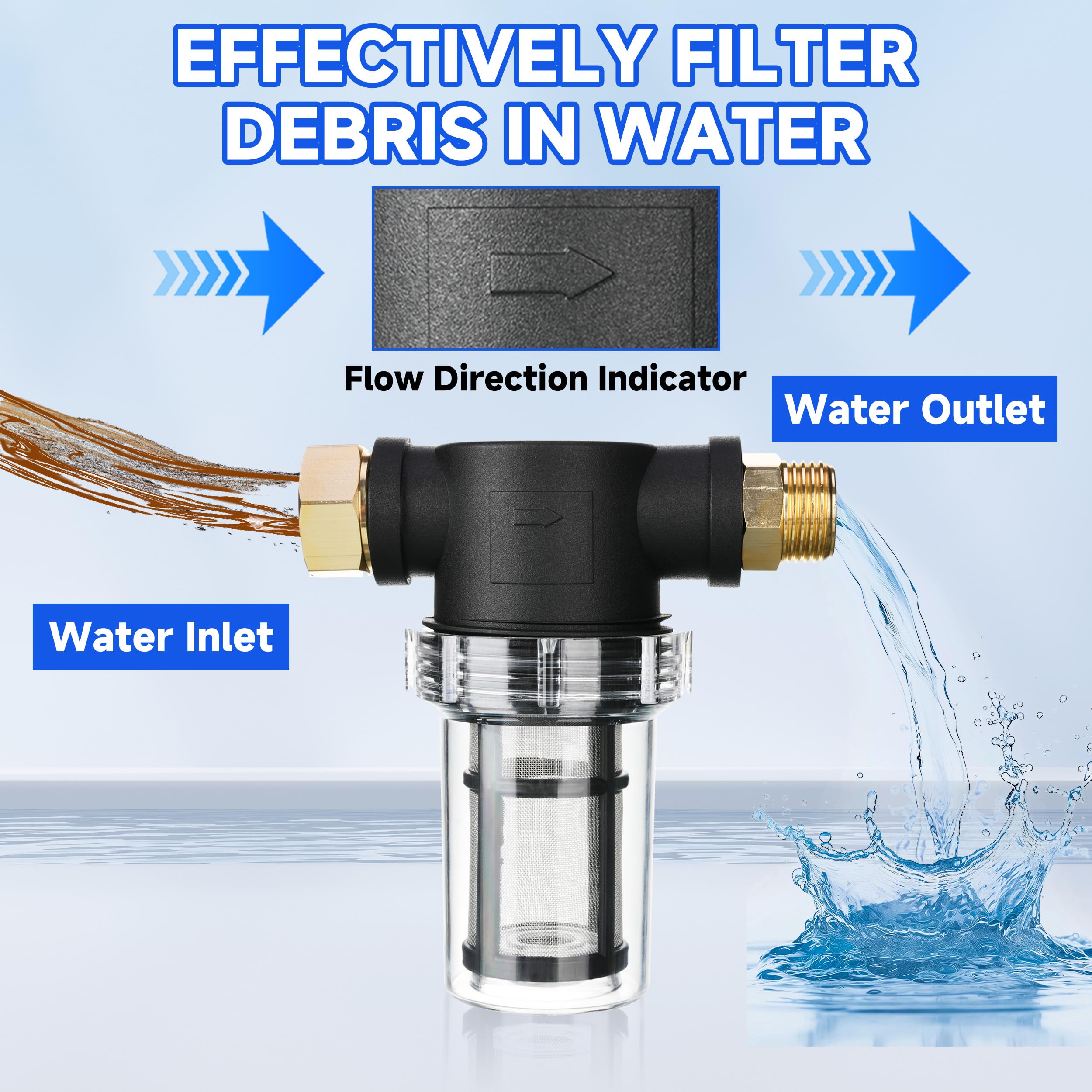 MMINGLE garden hose filter pack supports multi-scenario filtration needs.