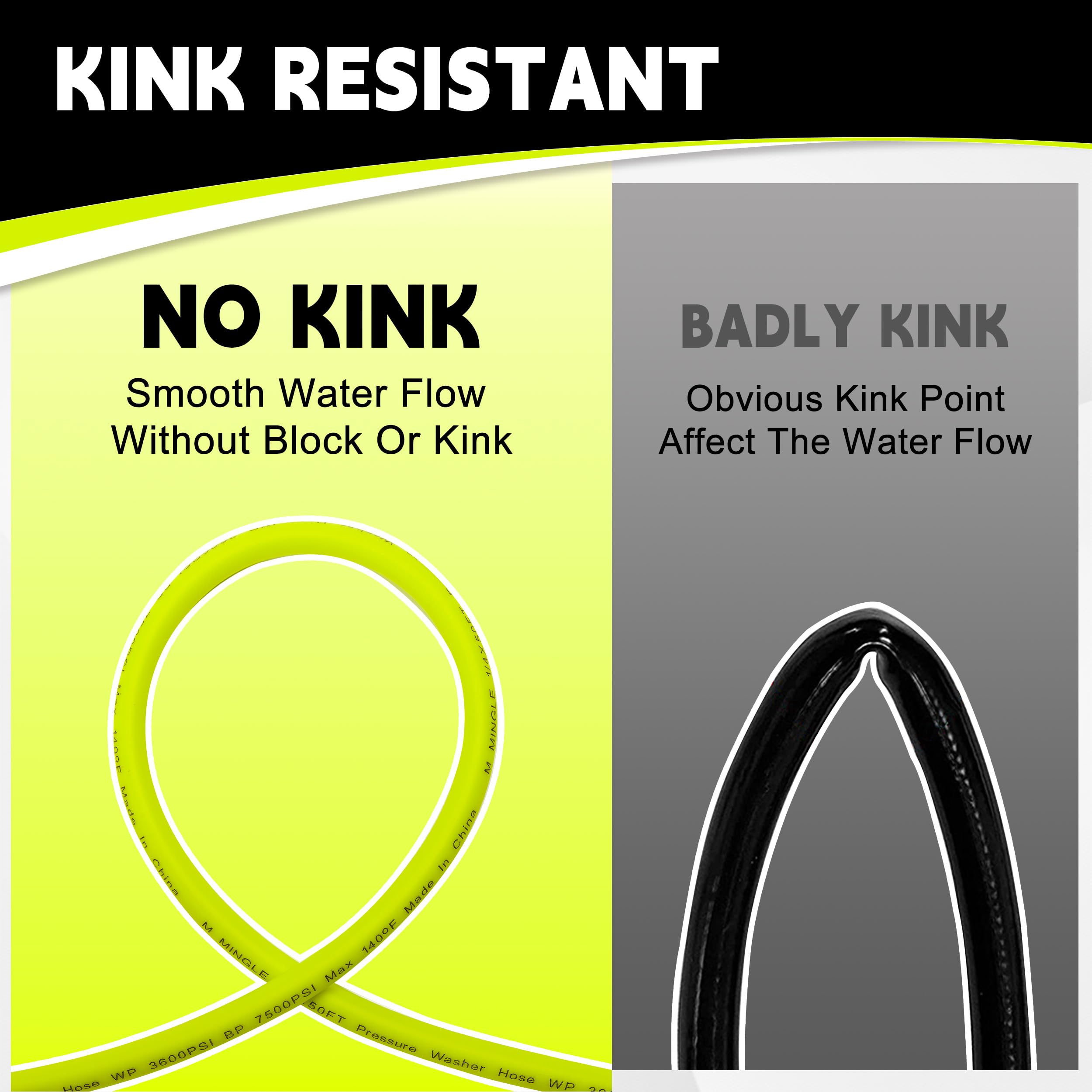 MMINGLE 50ft hose reinforced for durability and resilience