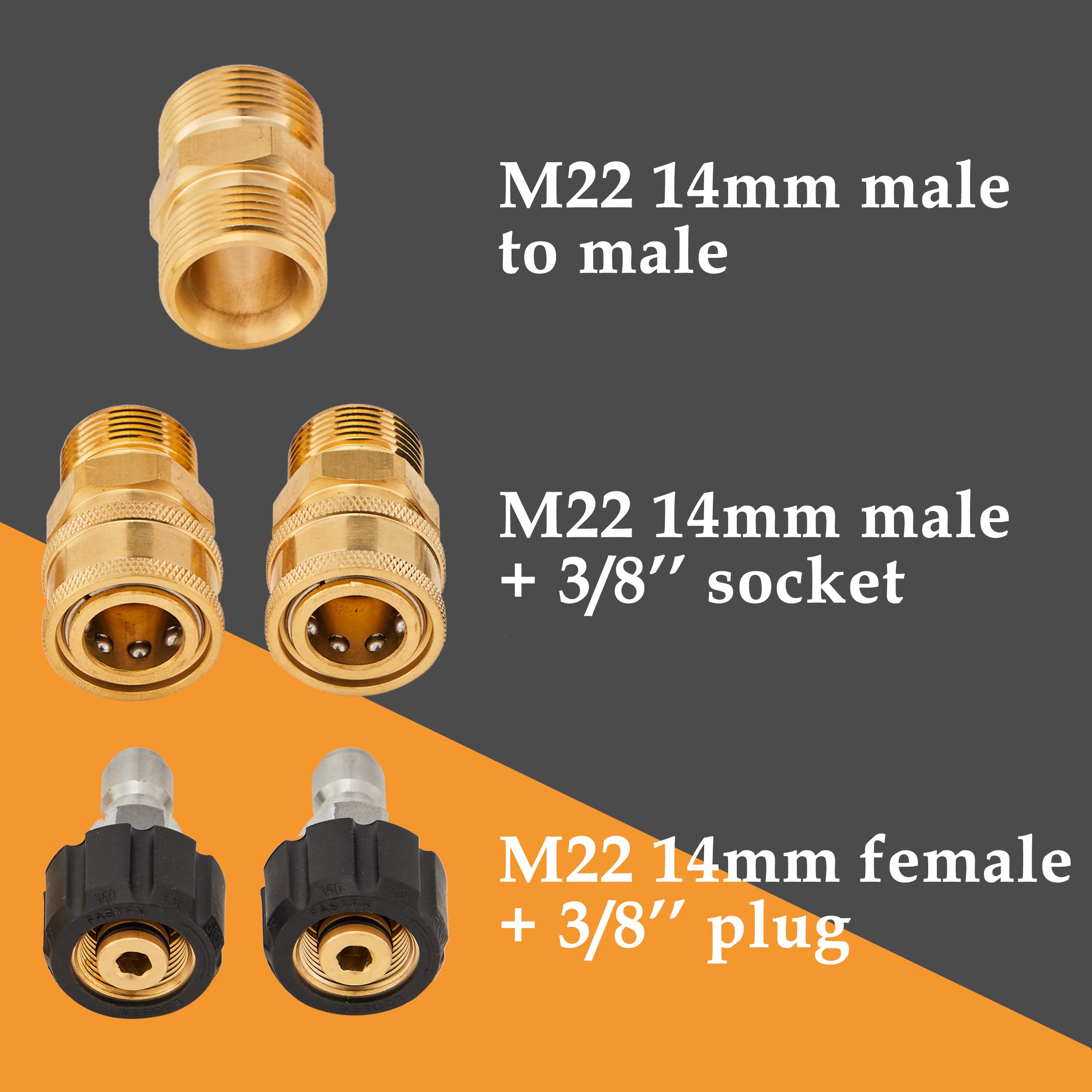 MMINGLE hose fittings closeup with durable threads