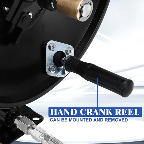 M MINGLE quick-release pins simplify installation and removal of the reel.