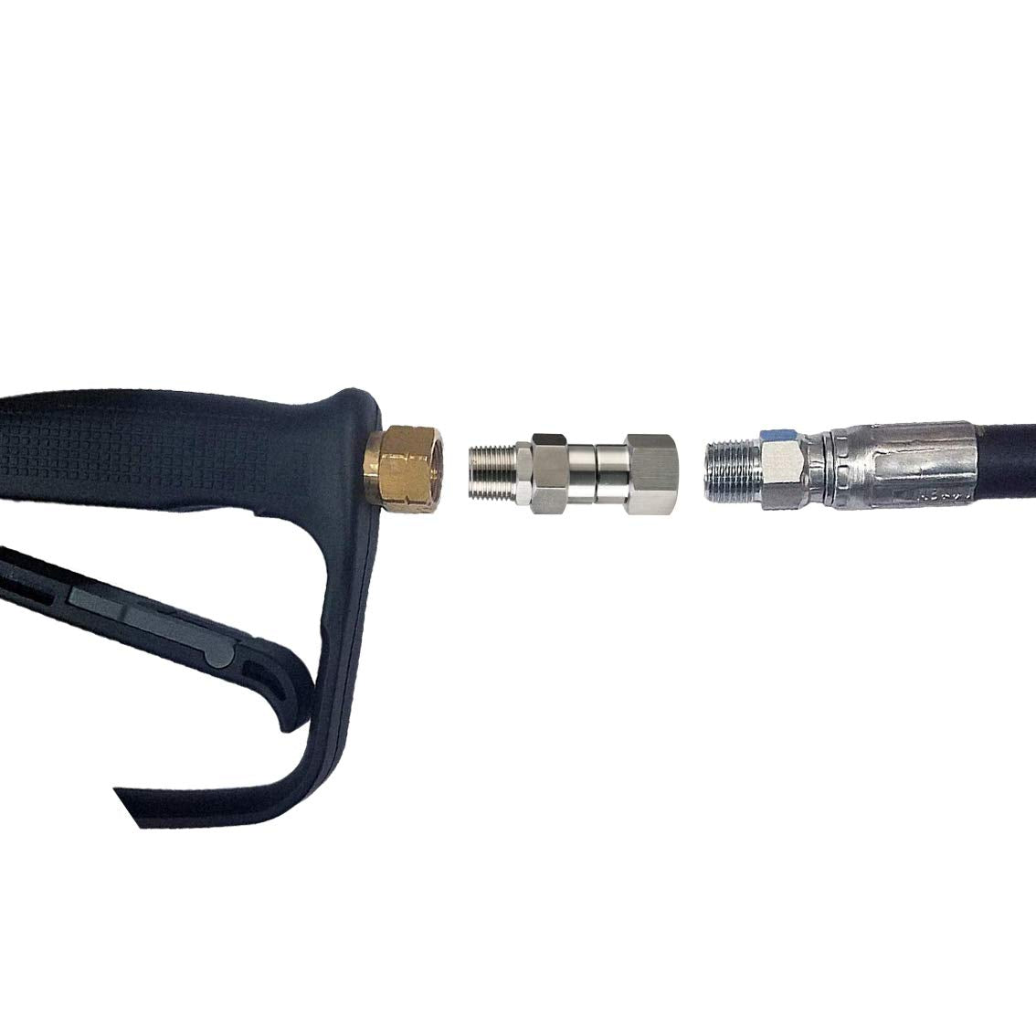 MMINGLE hose-to-hose and gun connections simplify setup and extension.