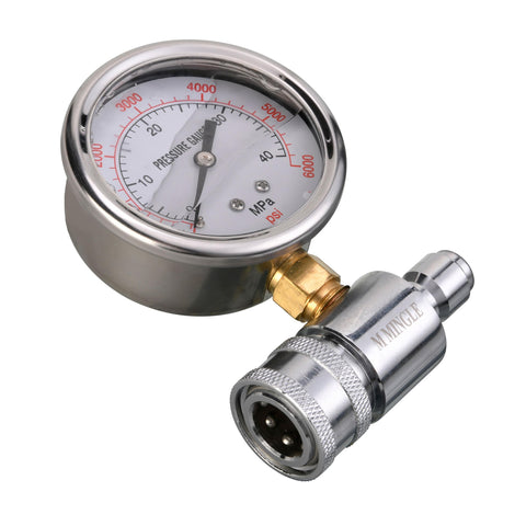 M MINGLE inline gauge between hose and pump for real-time monitoring.
