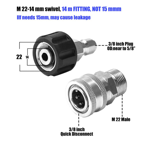 M MINGLE M22-14 swivel fitting for secure quick-connect performance.