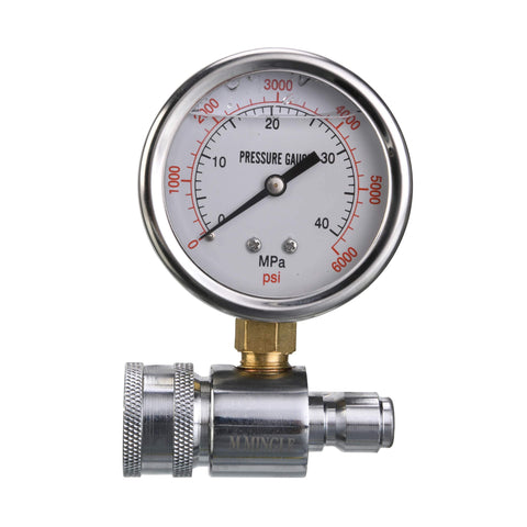 M MINGLE pressure washer gauge kit displays clear 6000 PSI readings.