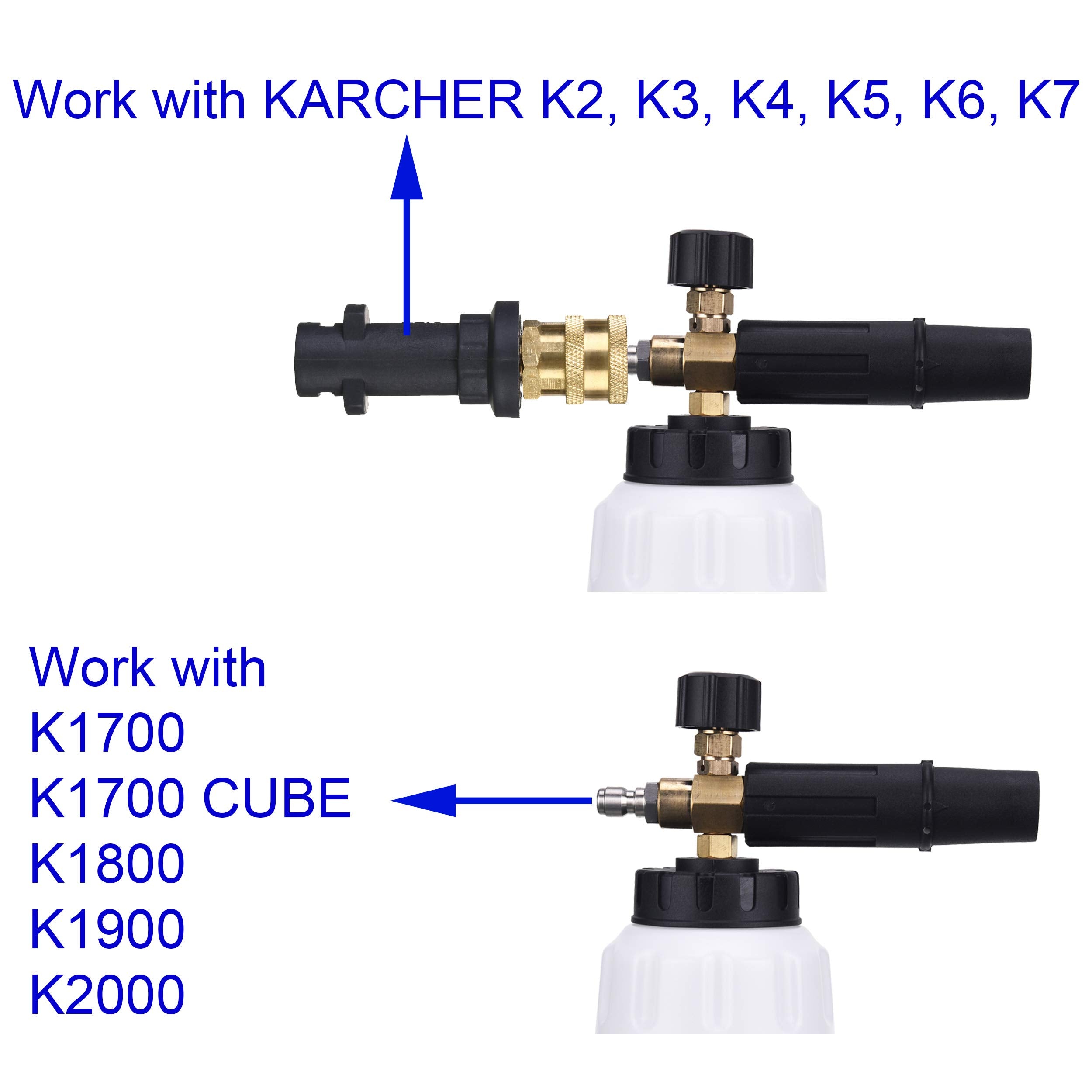MMINGLE pressure washer gun adapter assembly for Karcher compatibility.