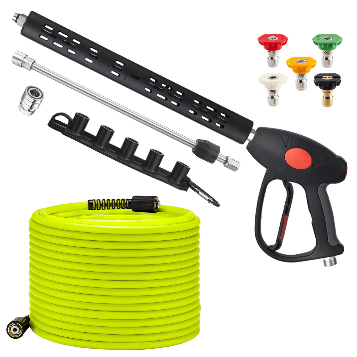 MMINGLE 50ft pressure washer hose for broad outdoor cleaning tasks
