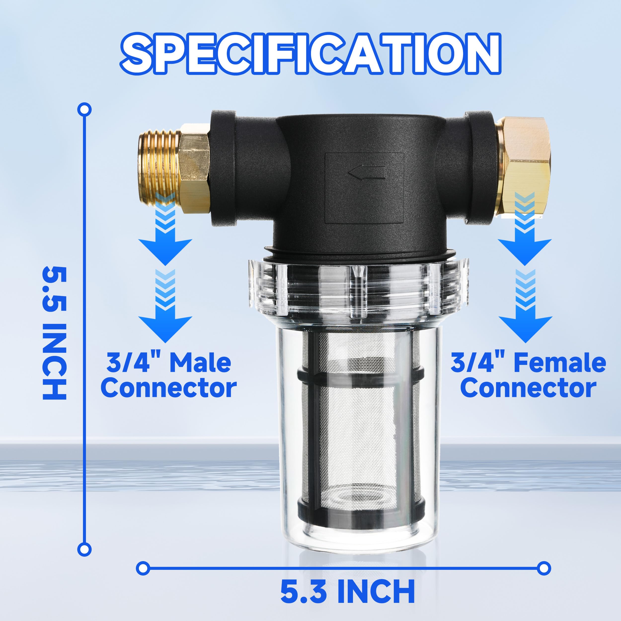 MMINGLE pressure washer inlet filter assembly installs easily and protects components.
