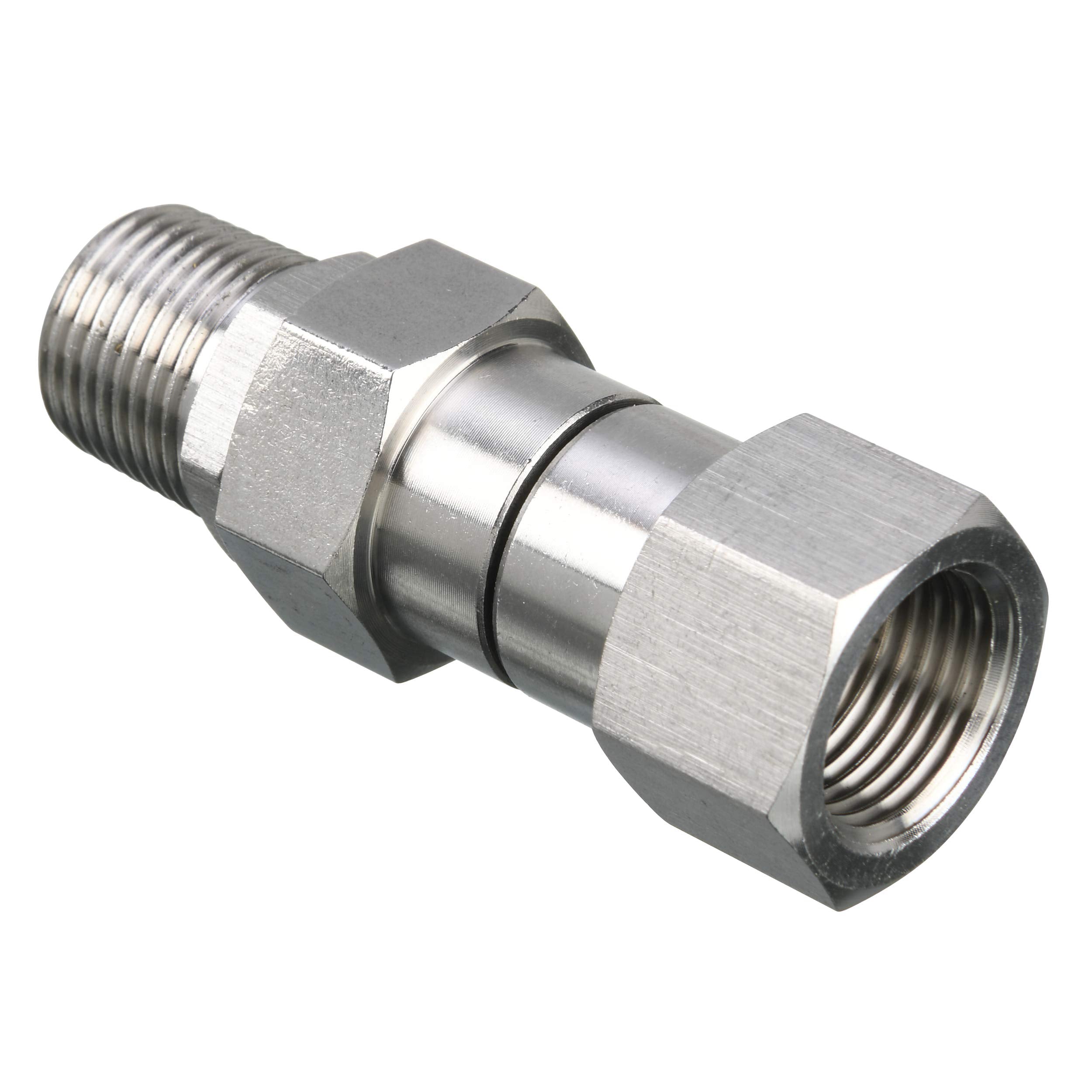 MMINGLE pressure washer swivel with 3/8 NPT male thread for kink-free operation.