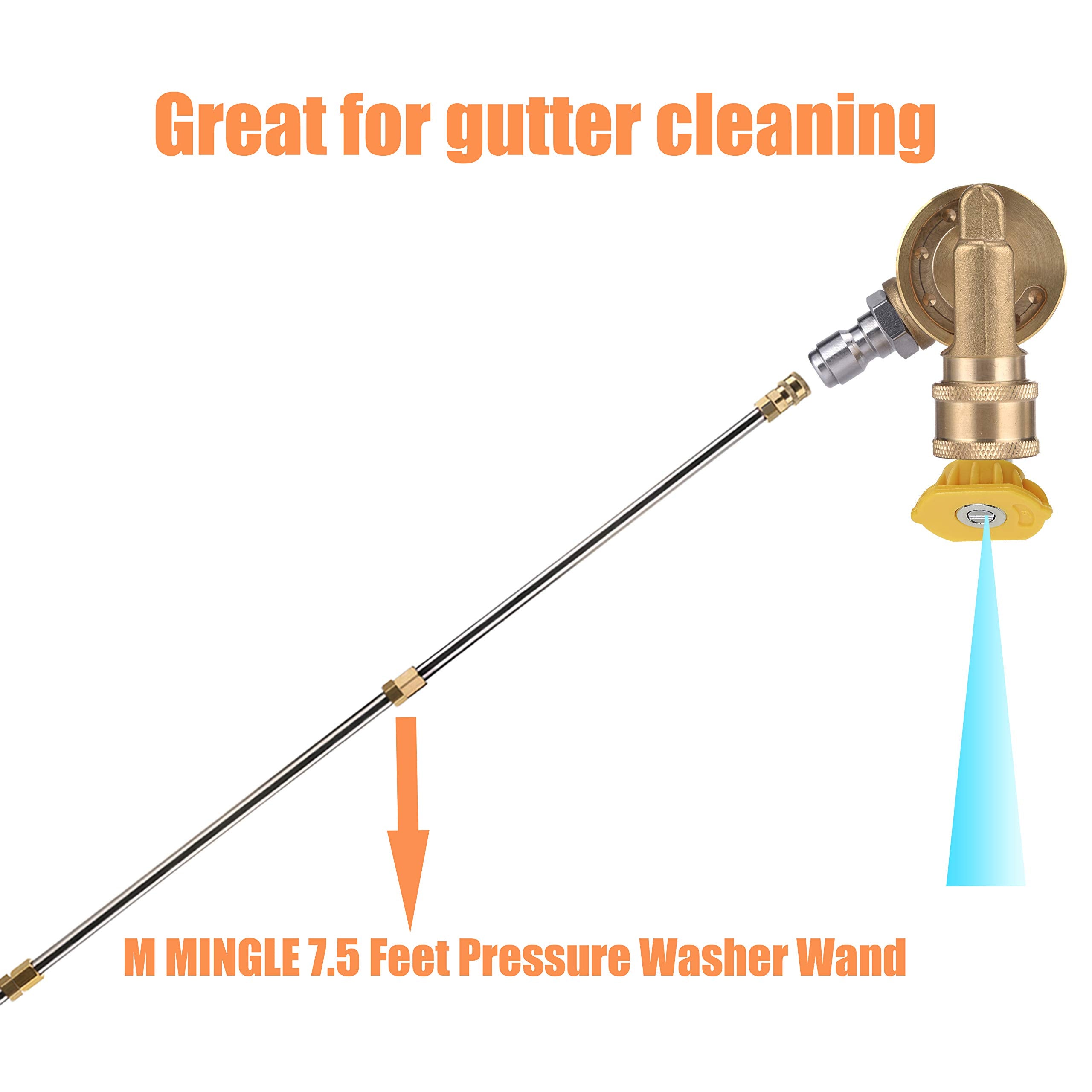 M MINGLE quick-connect one-fourth-inch fits most wands for fast setup.