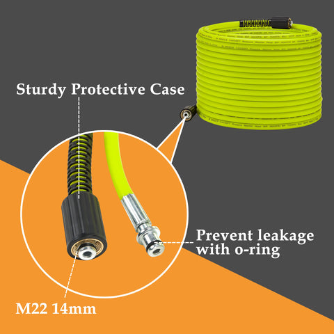 MMINGLE rolled hose indicates easy storage and kink resistance