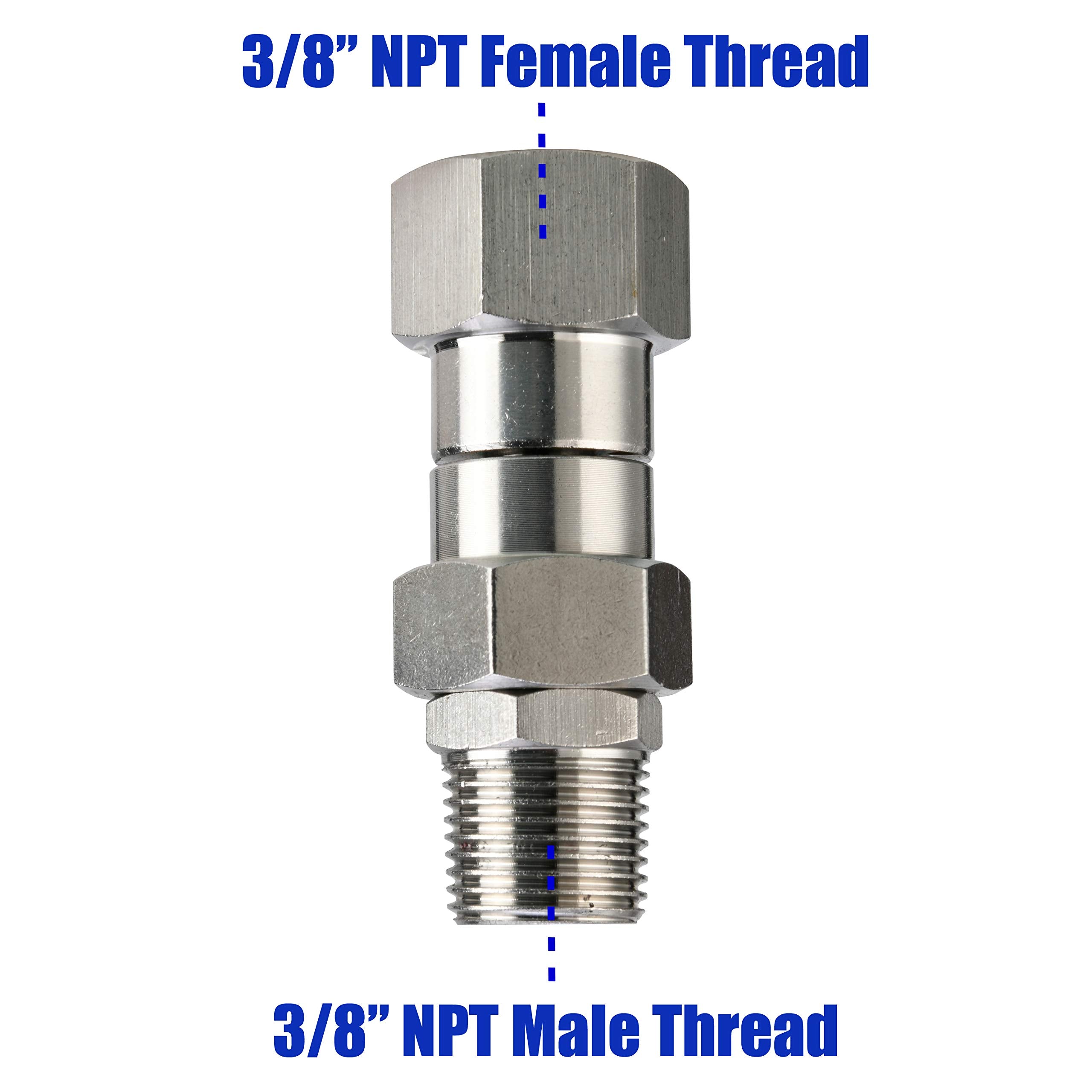 MMINGLE 4500 PSI swivel supports hot and cold water for versatile tasks.