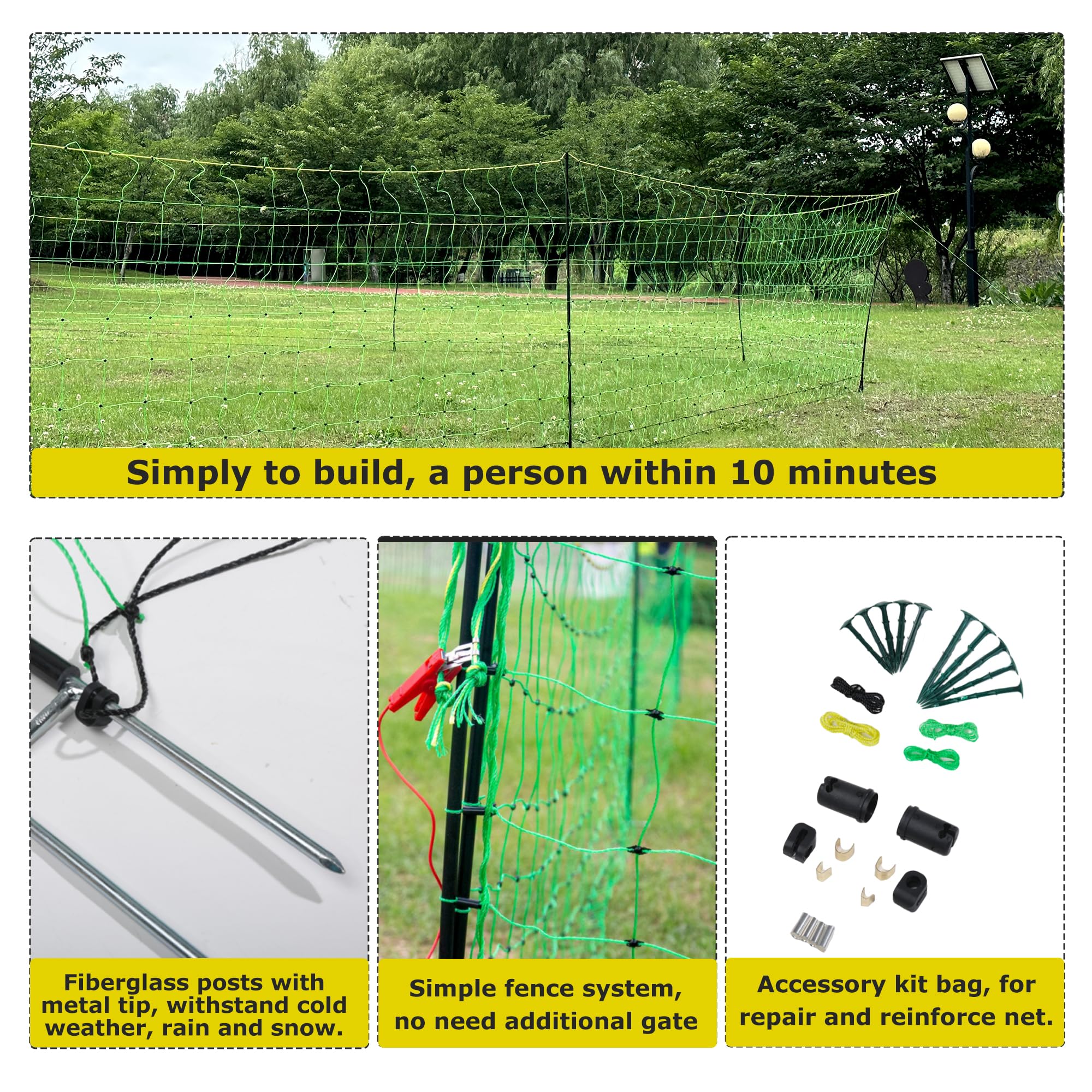 M MINGYA fence posts built into mesh for solid support and durability