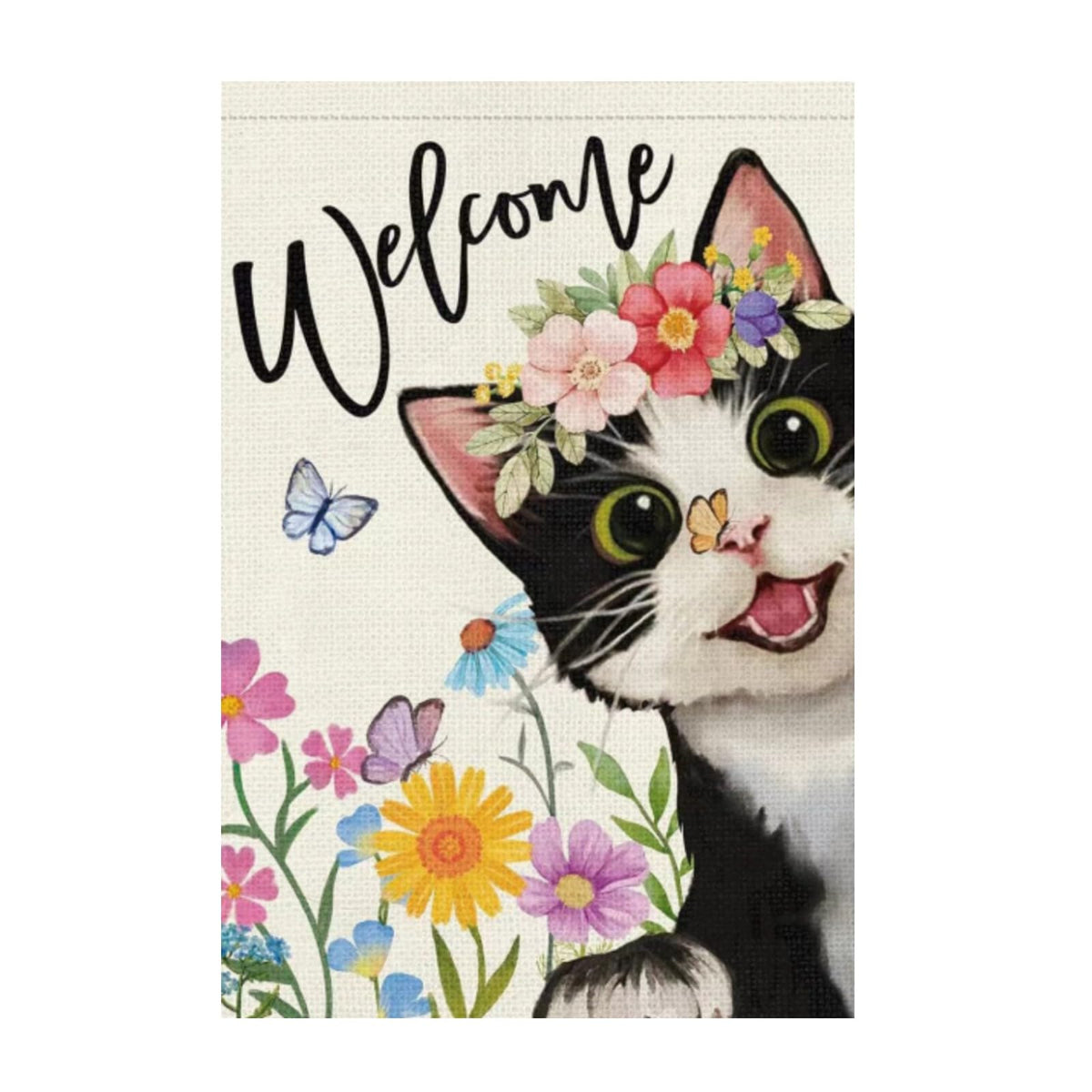 MMIUAEG cute summer cat garden flag with sunflower motif, ideal for adding seasonal charm to your yard