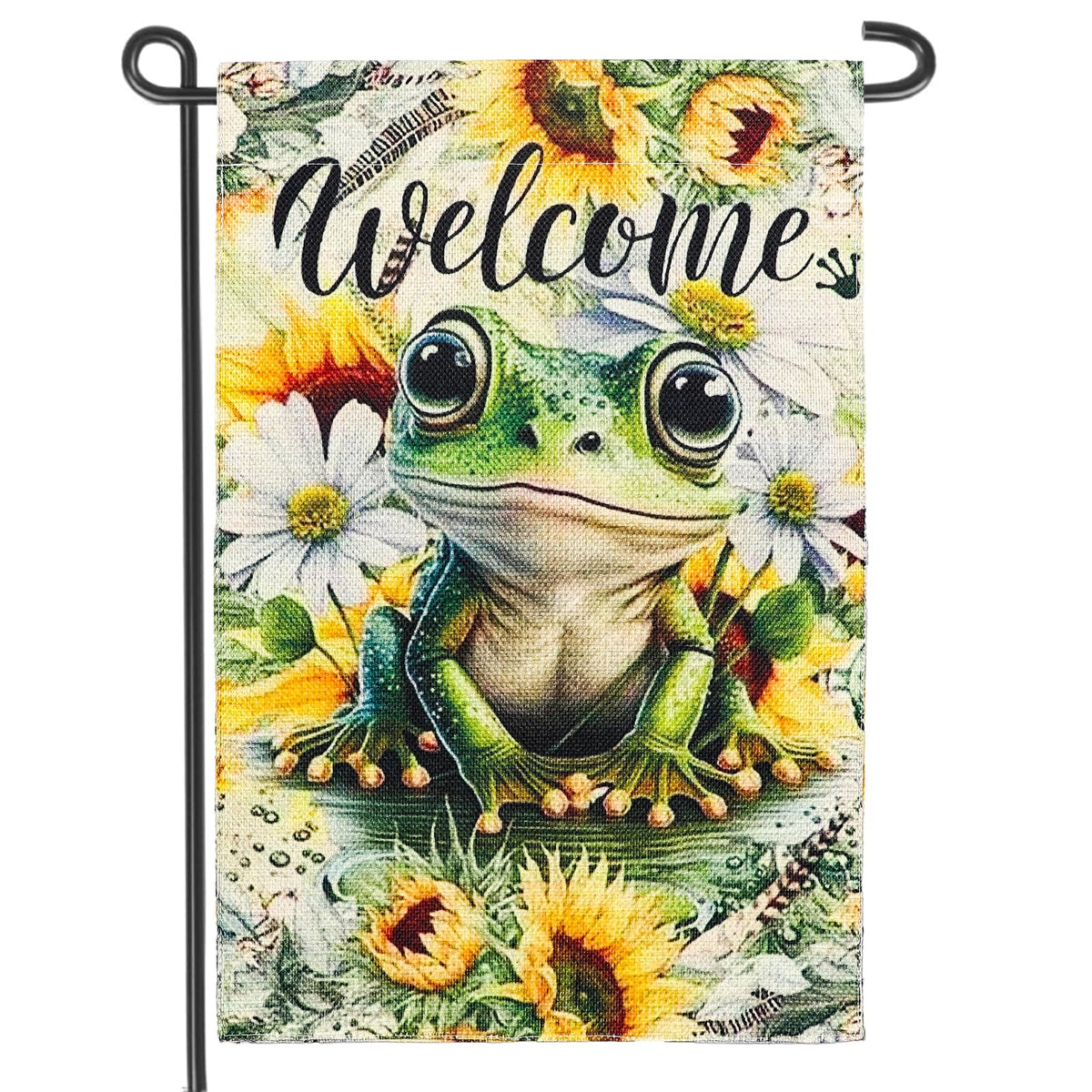 MMIUAEG Summer Welcome Frog Garden Flag, vibrant double-sided yard decor