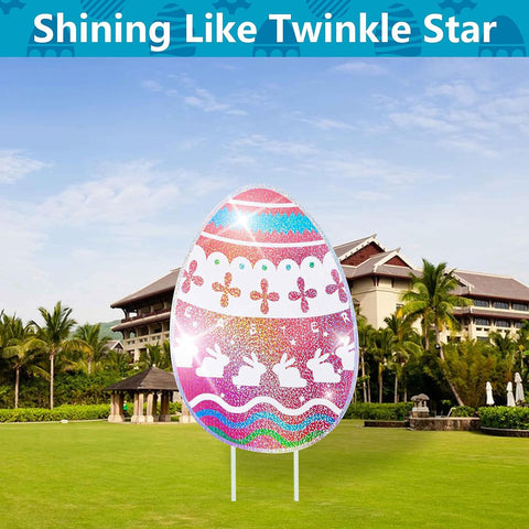 MNKXL easy-install Easter signs with two stakes per piece for quick setup.