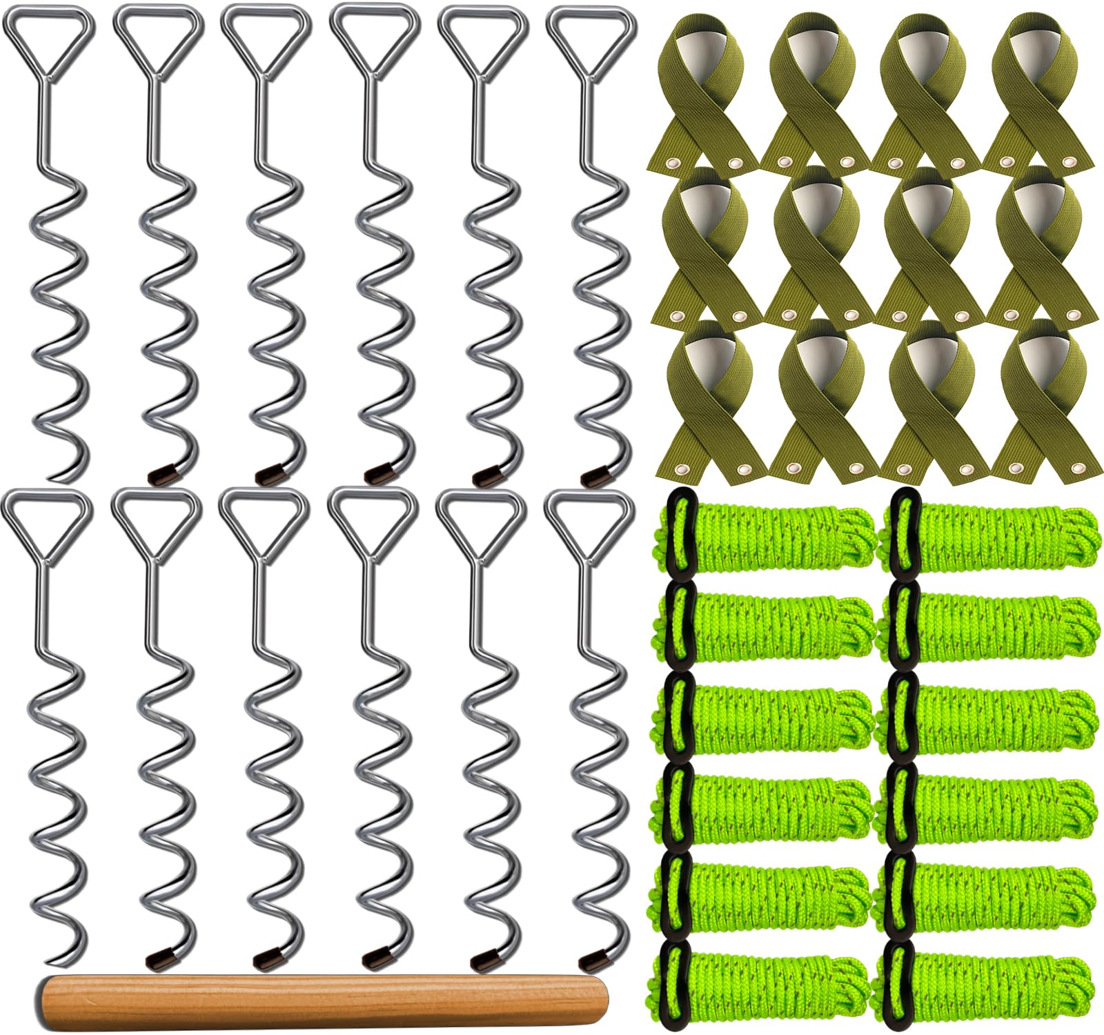 MNPARTS 16-inch chrome-plated spiral stake stabilizes young trees during transplant and growth