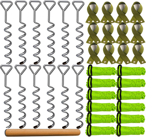 MNPARTS 16-inch chrome-plated spiral stake stabilizes young trees during transplant and growth