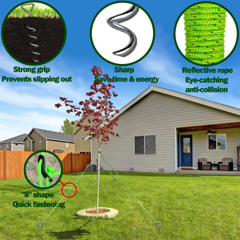 MNPARTS thickened nylon strap provides durable, secure tree support in wind and rain