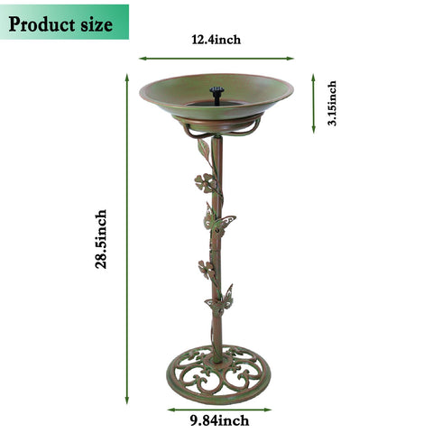 MNRYLKB bird bath basin 12.4-inch diameter accommodates multiple birds.