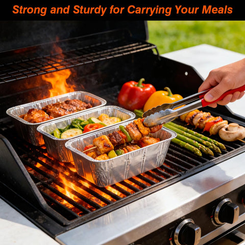 MOACOCK heavy-duty aluminum foil pan boosts durability and easy cleanup.