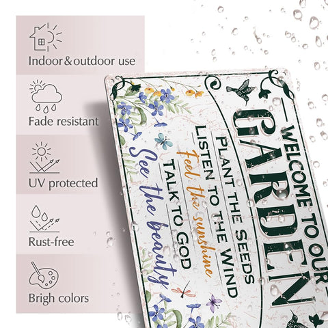 Moanlor Art garden sign with humorous message, weatherproof metal decor for patios.