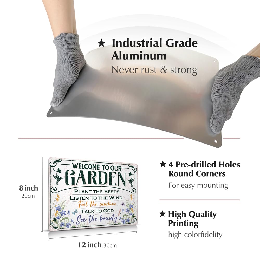 Moanlor Art heavy-gauge aluminum sign, durable garden decor that withstands weather.