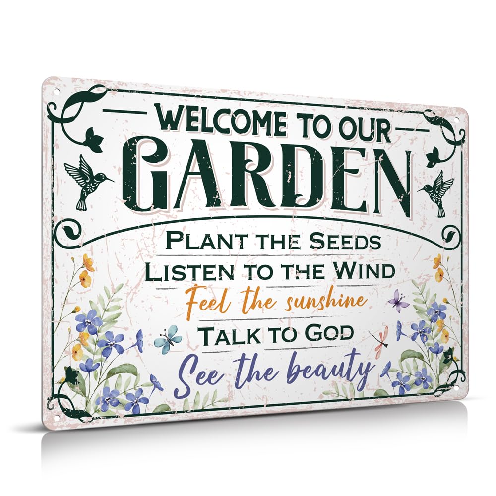 Moanlor Art welcome sign 12x8 for outdoor gardens, adds welcoming charm to entryways.
