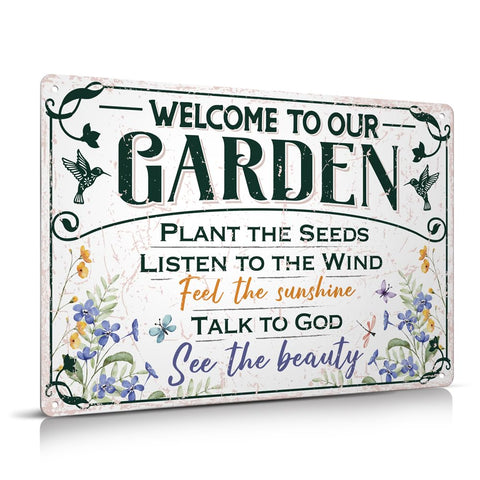 Moanlor Art welcome sign 12x8 for outdoor gardens, adds welcoming charm to entryways.