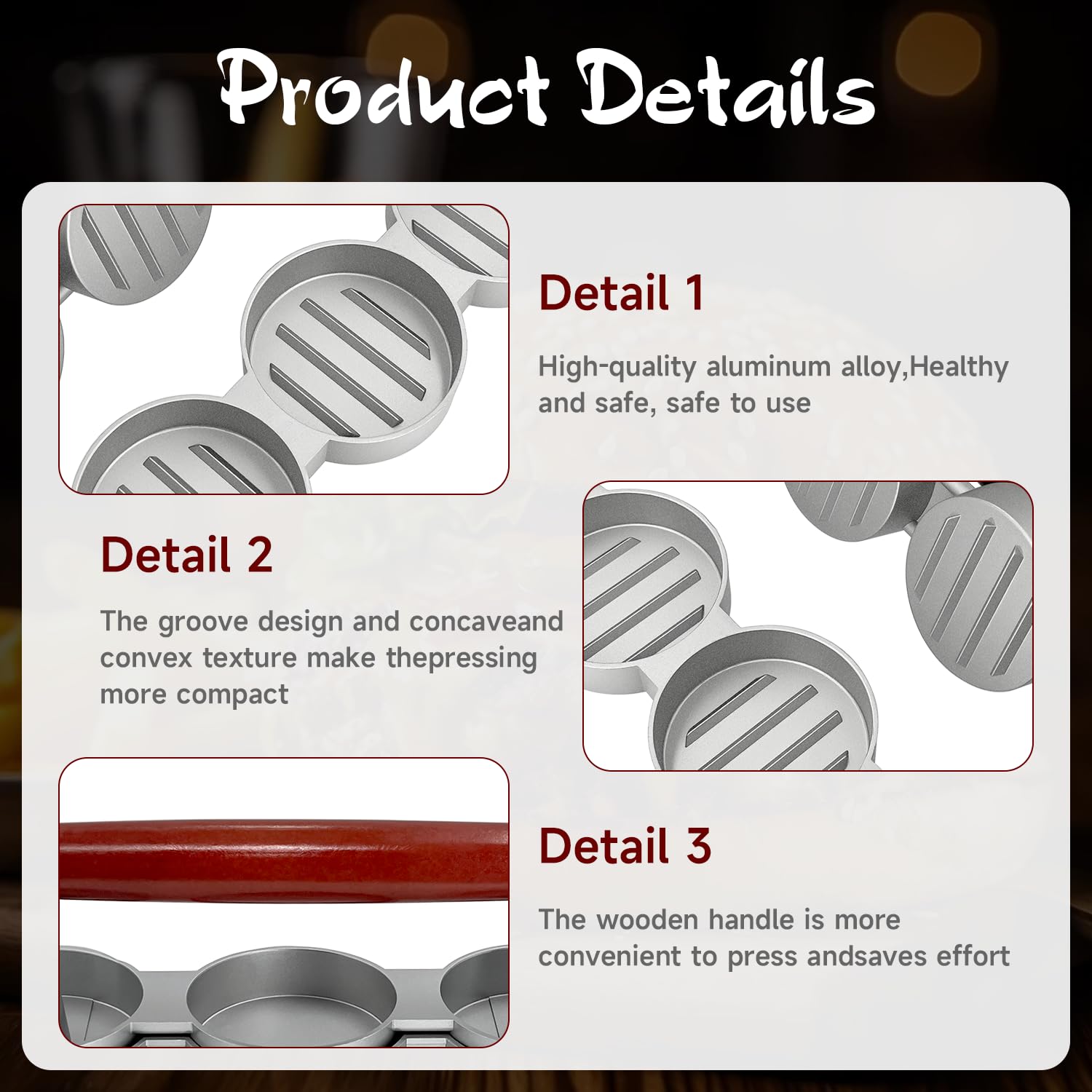 MOASIOP patty press showing non-stick coating for easy release