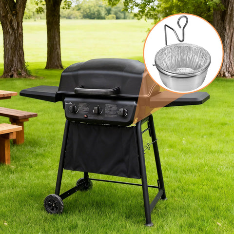 MOASKER clip setup simplifies attaching the grease cup to grills