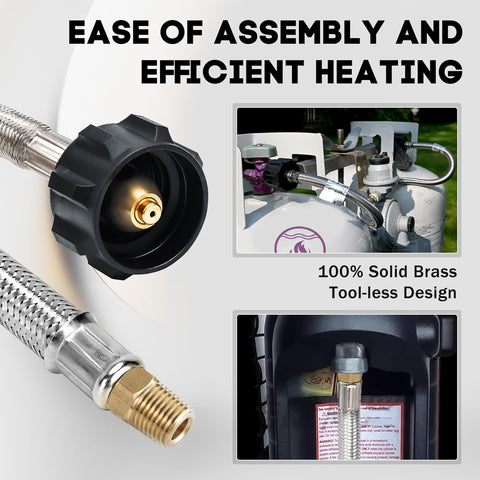 MOASKER QCC1/Type1 hose enabling safe transfer to larger LP tanks